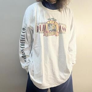 Coffee Shop Men's Grey and White Tshirt